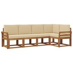 vidaXL Ensemble de canapés d'extérieur 5 pc Naturel et Beige