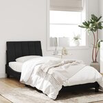 vidaXL Cadre de lit avec lumières LED noir 90x200 cm velours