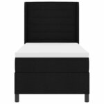 vidaXL Lit à ressorts avec matelas Noir 100 x 200 cm tissu