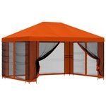 vidaXL Abri de jardin avec parois 4 × 3 m Orange Polyester et Acier