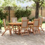 vidaXL Ensemble à manger de jardin 7Pièces bois d'acacia solide textilène