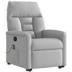vidaXL Fauteuil de massage inclinable gris nuage tissu