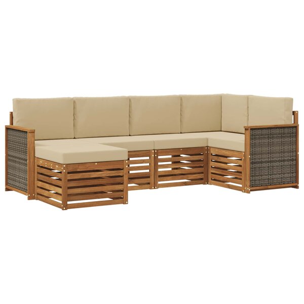 vidaXL Ensemble de canapés d'extérieur 5 pc Naturel