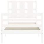vidaXL Cadre de lit sans matelas blanc bois massif