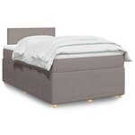 vidaXL Sommier à lattes de lit avec matelas taupe 120x190 cm tissu