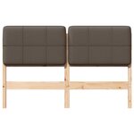 vidaXL Tête de lit capitonnée Marron et Taupe 135 cm Pin massif