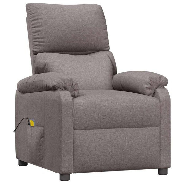 vidaXL Fauteuil de massage Taupe Tissu