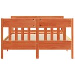 vidaXL Cadre de lit sans matelas cire marron 140x200cm bois pin massif