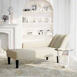 vidaXL Fauteuil long avec accoudoir droit crème velours