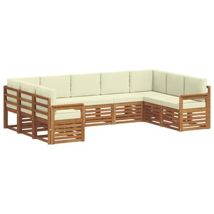 vidaXL Ensemble de canapé d'angle avec coussin 9 Pièces Naturel et Crème