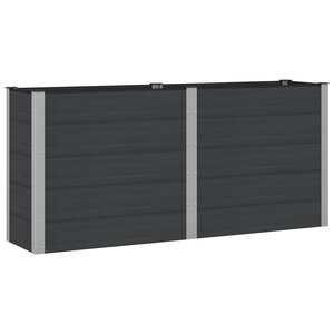 vidaXL Jardinière surélevée Noir 200 x 50 x 91 cm WPC et Aluminium