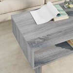 vidaXL Table basse Gris Sonoma 80 x 46 x 35 cm Bois d'ingénierie