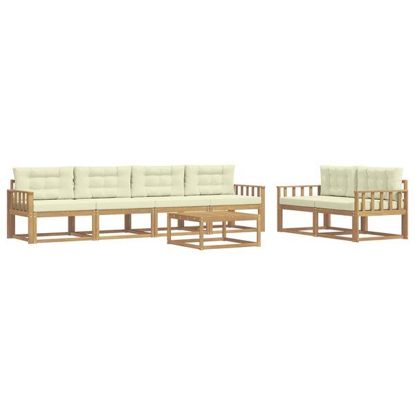 vidaXL Ensemble de canapés d'extérieur 6 pc Blanc et crème