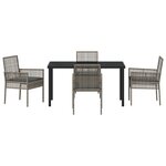 vidaXL Ensemble de repas de jardin 5 pièces avec coussins Gris Poly Rattan