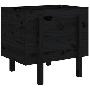 vidaXL Jardinière noir 62x50x57 cm bois massif de pin