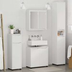 vidaXL Ensemble de mobilier de salle de bain avec tiroir 4 Pièces Blanc