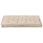 vidaXL Coussin de plancher de palette Coton 120x80x10 cm Beige