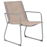 Salon de jardin meuble d'extérieur ensemble de mobilier 4 pièces tissu et acier taupe 02_0016282