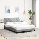 vidaXL Cadre de lit avec LED sans matelas gris clair 140x200 cm tissu