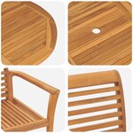 Set de salle à manger jardin vidaXL 7 pièces en bois massif teck