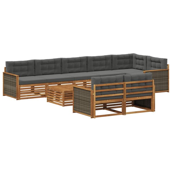 vidaXL Ensemble de canapés d'extérieur 9 pc