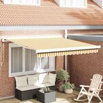 vidaXL Auvent Rétractable Jaune et blanc 300 x 250 cm Tissu et Métal