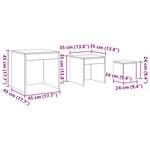 vidaXL Tables gigognes 3 Pièces chêne artisanal bois d'ingénierie