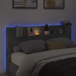 vidaXL Cabinet de Tête de Lit avec LED Béton Bois d'ingénierie