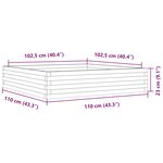 vidaXL Jardinière cire marron 110x110x23 cm bois de pin massif
