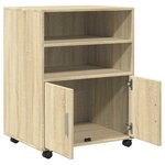 vidaXL Armoire à roulettes chêne sonoma 55x40x91 cm bois d'ingénierie
