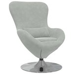 vidaXL Fauteuil œuf Gris clair 63 x 73 x 90 cm Velours