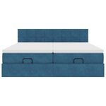 vidaXL Cadre de lit ottoman avec matelas bleu foncé 200x200 cm velours