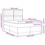 vidaXL Lit à ressort LED avec matelas Gris foncé 160 x 200 cm tissu