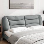 vidaXL Coussin de tête de lit Hvar gris clair 183 cm tissu