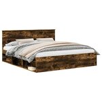 vidaXL Cadre de lit Chêne fumé 180 x 200 cm Bois d'ingénierie