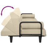 vidaXL Canapé-lit avec accoudoirs crème tissu