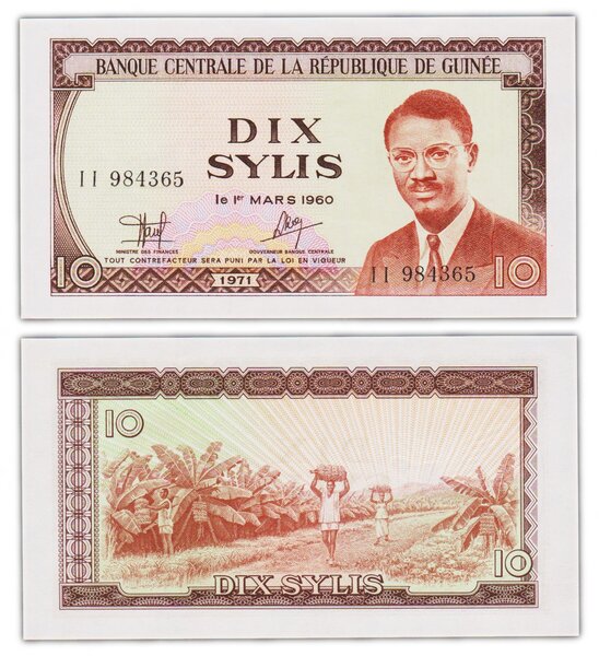 Billet de Collection 10 sylis 1971 Guinée - Neuf - P16