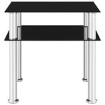 vidaXL Table d'appoint Noir 45x50x45 cm Verre trempé