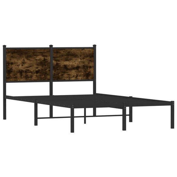 vidaXL Cadre de lit en métal sans matelas chêne fumé 120x200 cm