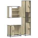 vidaXL Ensemble de meubles de salle de bain 3 Pièces chêne sonoma