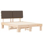 vidaXL Cadre de lit avec tête de lit rembourrée Taupe 120 x 190 cm