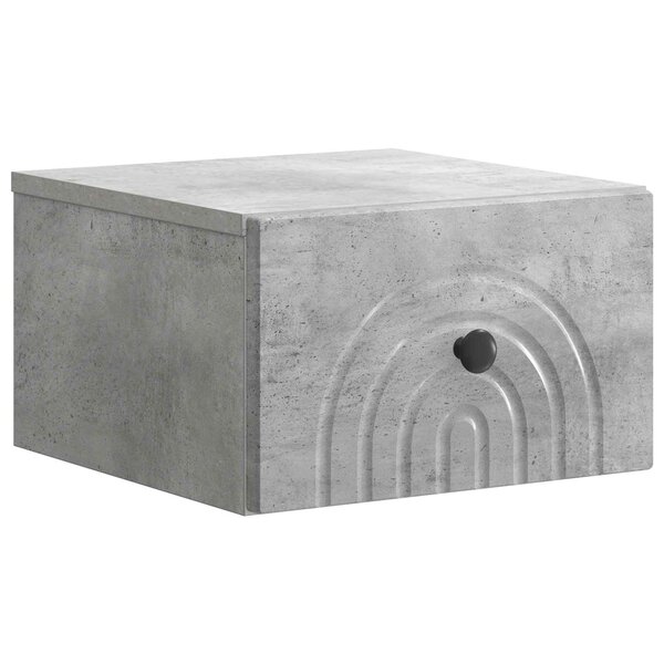vidaXL Cabinet de chevet mural Gris béton 33 x 34 5 x 20 cm