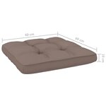 vidaXL Chaises de jardin lot de 2 avec coussins taupe Pin imprégné
