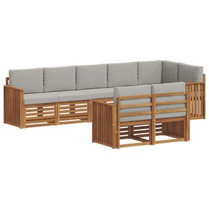 vidaXL Ensemble de canapés d'extérieur 8 pc Gris Naturel et Clair