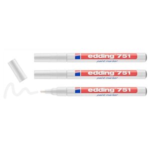Marqueur Peinture 751 Blanc Pointe Ronde 1-2 mm x 3 EDDING