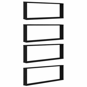 vidaXL Étagères murales cube 4 Pièces chêne noir 100x15x30 cm bois
