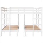 vidaXL Lit superposé triple blanc 200x200/80x200 cm bois de pin massif