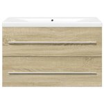 vidaXL Ensemble de meubles de salle de bain 2 Pièces chêne sonoma