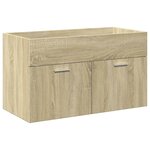 vidaXL Armoire lavabo de salle de bain et bassin intégré chêne sonoma