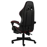 vidaXL Fauteuil de jeux vidéo et repose-pied Noir/bordeaux Similicuir